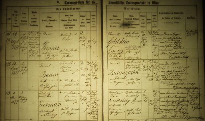 Marriage record of Leon and Rosa Turmann